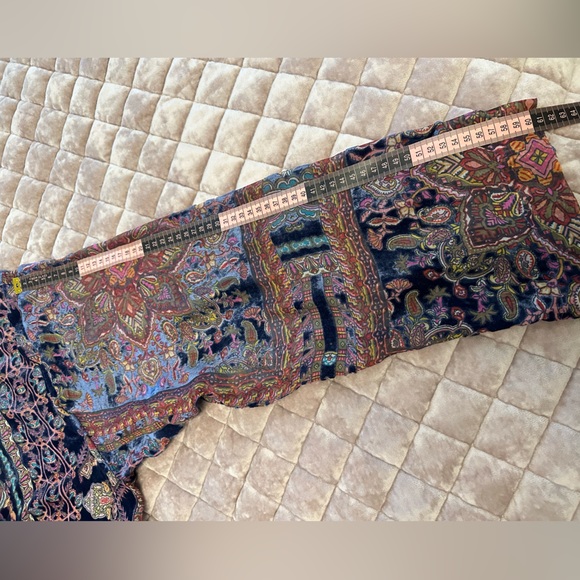 NWT Johnny Was omo burnout Velvet Paisley Tasseled Kimono Boho Chic - Picture 3 of 5